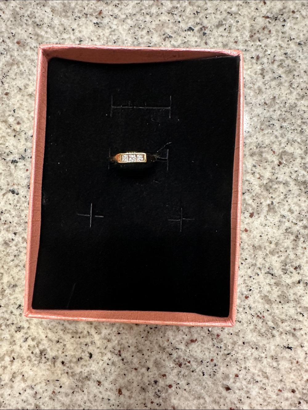 Gold-tone “Baby” Ring with diamond Accent Stones - Unbranded